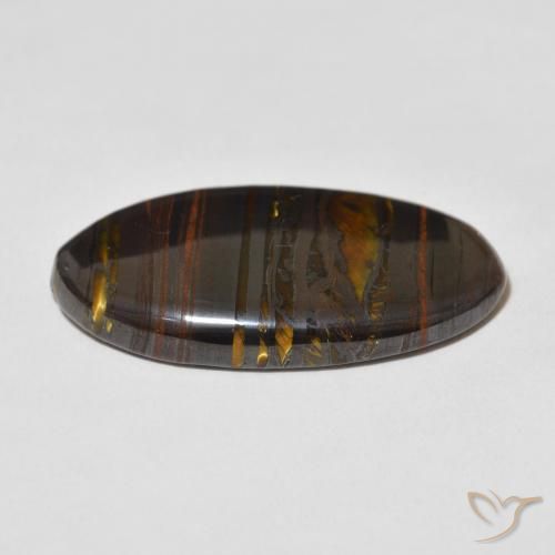 Matriz Olho de Tigre Multicolorido Natural 36.56ct, oval, Opaco