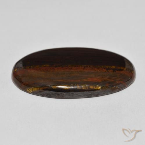 Matriz Olho de Tigre Multicolorido Natural 46.28ct, oval, Opaco
