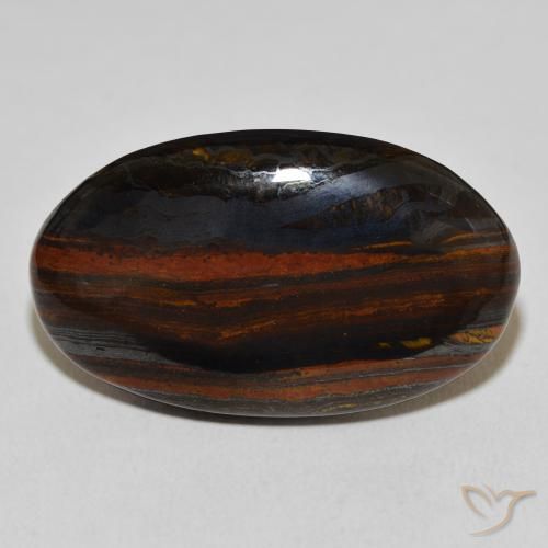 39.40ct Natural Multicolorido Matriz Olho de Tigre, oval, Opaco