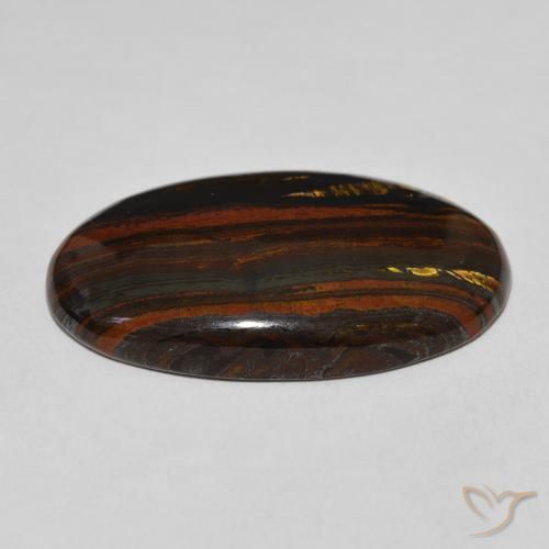 Matriz Olho de Tigre Multicolorido Natural 39.40ct, oval, Opaco