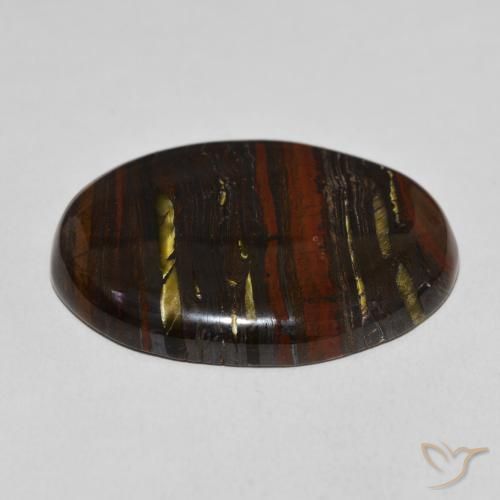 Matriz Olho de Tigre Multicolorido Natural 43.25ct, oval, Opaco