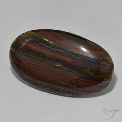 Matriz Olho de Tigre Multicolorido Natural 34.30ct, oval, Opaco