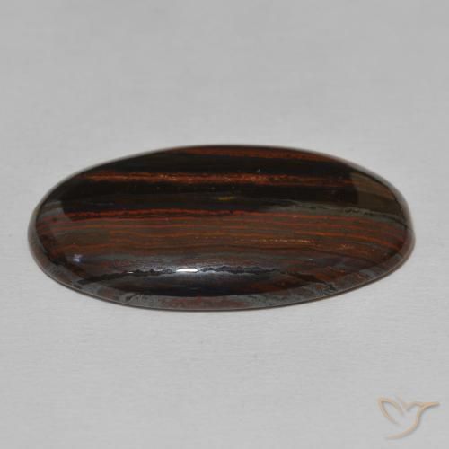 Matriz Olho de Tigre Multicolorido Natural 34.30ct, oval, Opaco