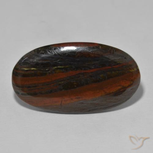32.15ct Natural Multicolorido Matriz Olho de Tigre, oval, Opaco