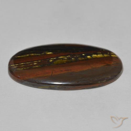 Matriz Olho de Tigre Multicolorido Natural 32.15ct, oval, Opaco