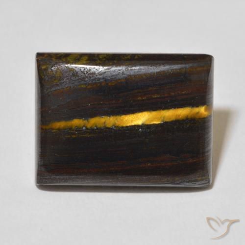 23.57ct Natural Multicolorido Matriz Olho de Tigre, baguete, Opaco
