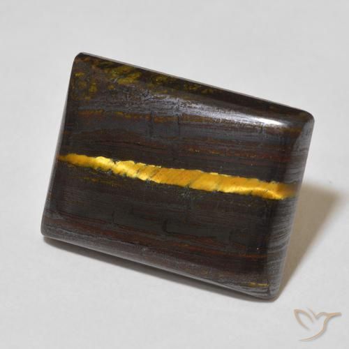 Matriz Olho de Tigre Multicolorido Natural 23.57ct, baguete, Opaco