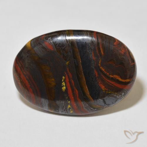 27.96ct Natural Multicolorido Matriz Olho de Tigre, oval, Opaco