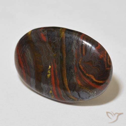 Matriz Olho de Tigre Multicolorido Natural 27.96ct, oval, Opaco