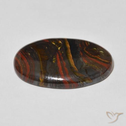 Matriz Olho de Tigre Multicolorido Natural 27.96ct, oval, Opaco