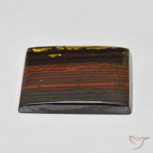 Matriz Olho de Tigre Multicolorido Natural 44.19ct, baguete, Opaco