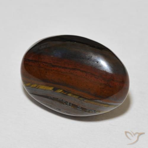Matriz Olho de Tigre Multicolorido Natural 20.82ct, oval, Opaco