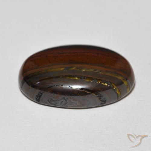 Matriz Olho de Tigre Multicolorido Natural 20.82ct, oval, Opaco