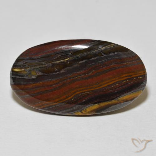 32.51ct Natural Multicolorido Matriz Olho de Tigre, oval, Opaco
