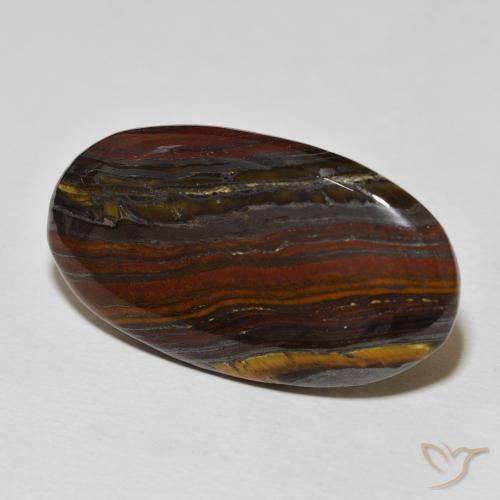 Matriz Olho de Tigre Multicolorido Natural 32.51ct, oval, Opaco