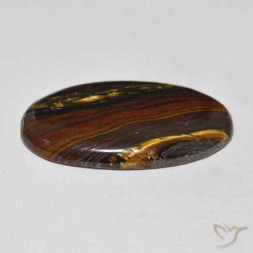 Matriz Olho de Tigre Multicolorido Natural 32.51ct, oval, Opaco