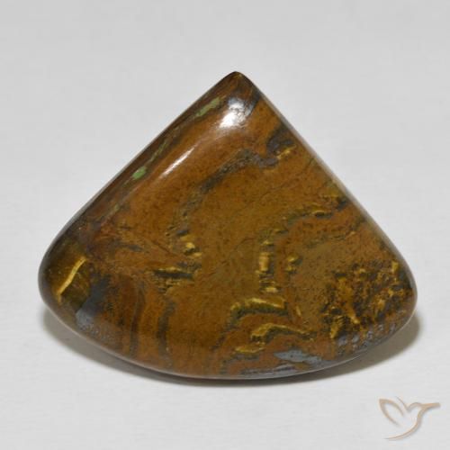 41.83ct Natural Multicolorido Matriz Olho de Tigre, Formato de pêra, Opaco
