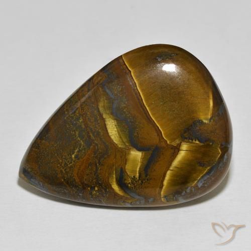 56.27ct Natural Multicolorido Matriz Olho de Tigre, Formato de pêra, Opaco