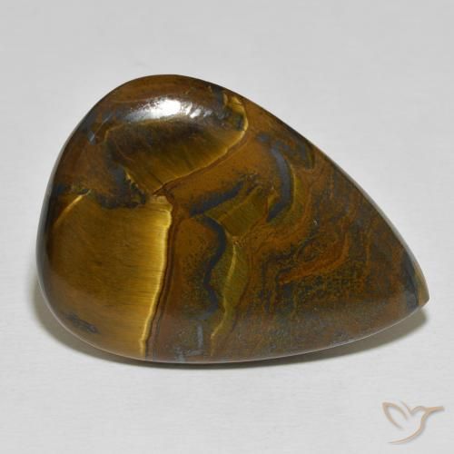 Matriz Olho de Tigre Multicolorido Natural 56.27ct, Formato de pêra, Opaco