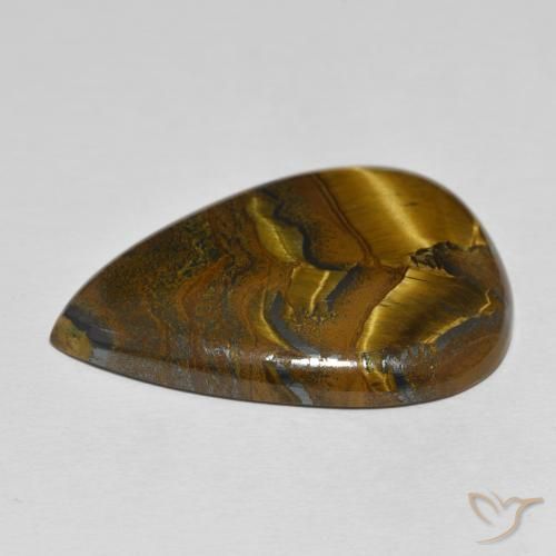 Matriz Olho de Tigre Multicolorido Natural 56.27ct, Formato de pêra, Opaco