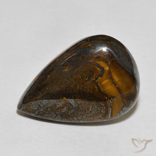 Matriz Olho de Tigre Multicolorido Natural 30.06ct, Formato de pêra, Opaco