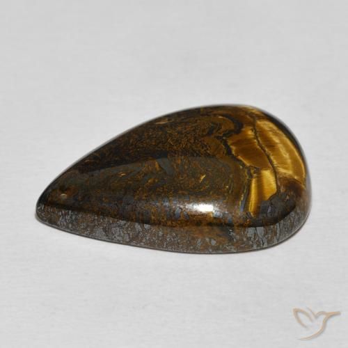 Matriz Olho de Tigre Multicolorido Natural 30.06ct, Formato de pêra, Opaco
