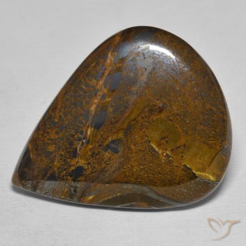 Matriz Olho de Tigre Castanho Cedro Natural 31.52ct, Formato de pêra, Opaco