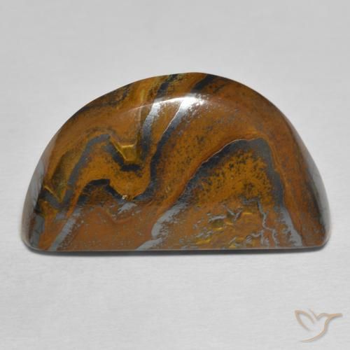 36.48ct Natural Marrom Quente Matriz Olho de Tigre, Chique, Opaco