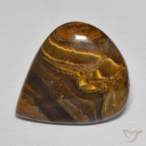 24.22ct Natural Castanho Cedro Matriz Olho de Tigre, Formato de pêra, Opaco