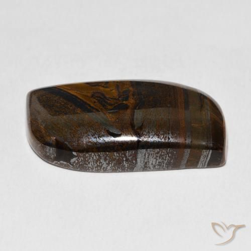 Matriz Olho de Tigre Marrom Quente Natural 33.73ct, Chique, Opaco