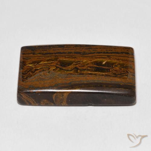 Matriz Olho de Tigre Marrom dourado Natural 50.36ct, baguete, Opaco
