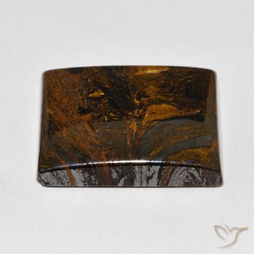 Matriz Olho de Tigre Marrom Quente Natural 58.40ct, baguete, Opaco