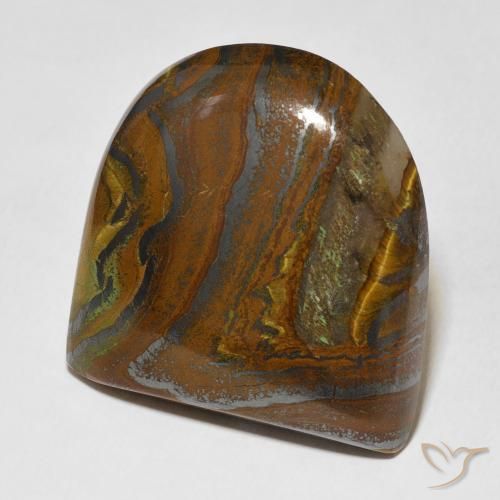 Matriz Olho de Tigre Medium Light-Brown Natural 71.86ct, Chique, Opaco