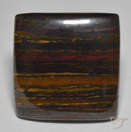 40.44ct Natural Multicolorido Matriz Olho de Tigre, Quadrado, Opaco