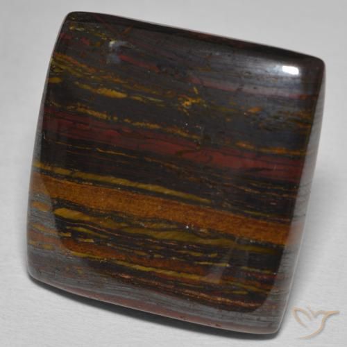 Matriz Olho de Tigre Multicolorido Natural 40.44ct, Quadrado, Opaco