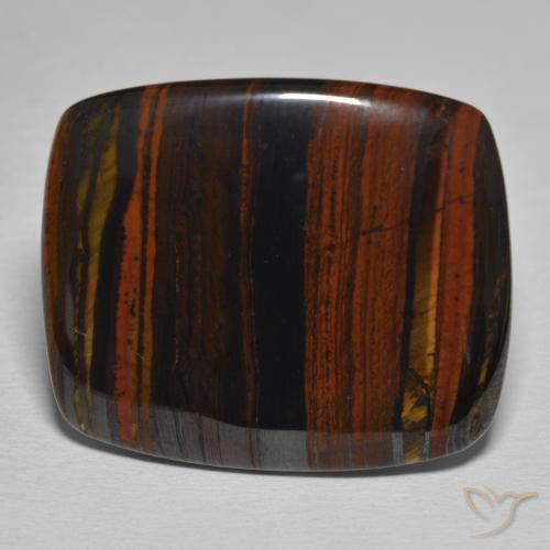 38.90ct Natural Multicolorido Matriz Olho de Tigre, Almofada, Opaco