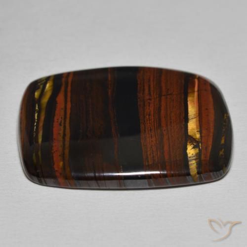 Matriz Olho de Tigre Multicolorido Natural 38.90ct, Almofada, Opaco
