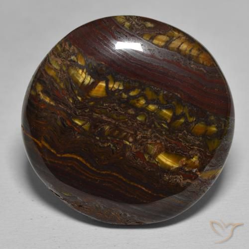 48.70ct Natural Multicolorido Matriz Olho de Tigre, Redondo, Opaco