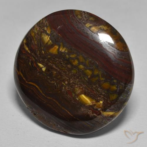 Matriz Olho de Tigre Multicolorido Natural 48.70ct, Redondo, Opaco