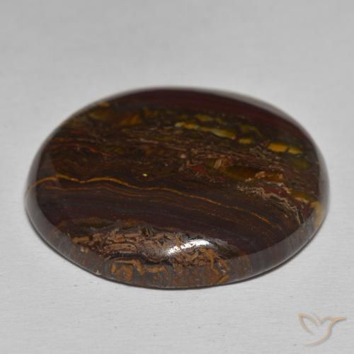 Matriz Olho de Tigre Multicolorido Natural 48.70ct, Redondo, Opaco