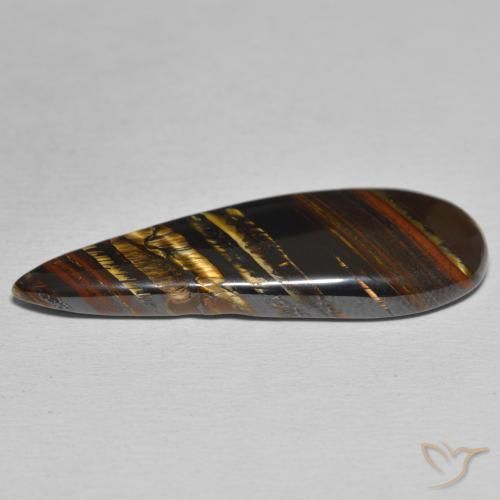 Matriz Olho de Tigre Multicolorido Natural 25.73ct, Formato de pêra, Opaco