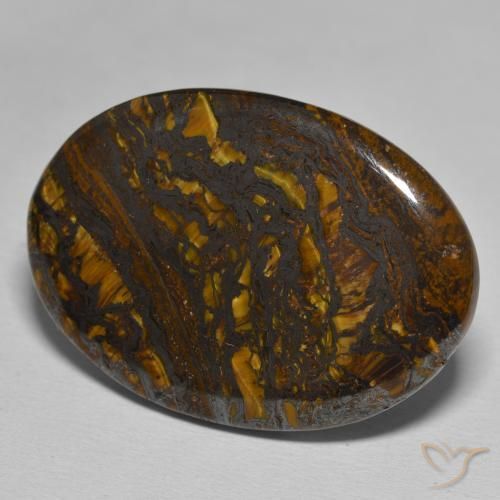 Matriz Olho de Tigre Multicolorido Natural 43.85ct, oval, Opaco