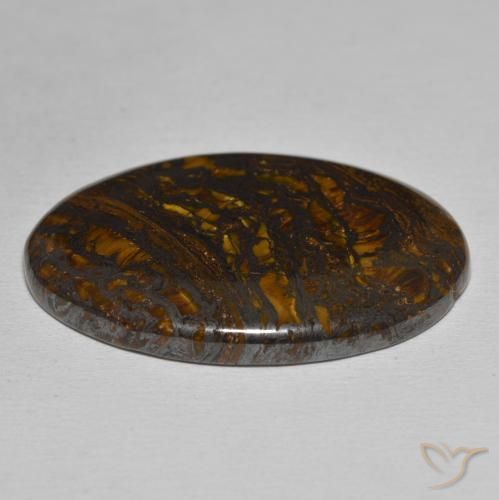 Matriz Olho de Tigre Multicolorido Natural 43.85ct, oval, Opaco