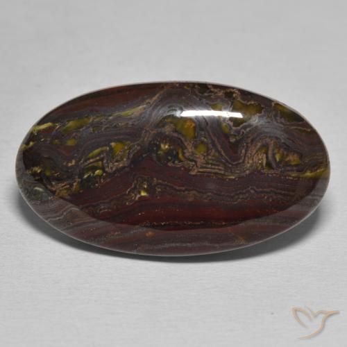 25.06ct Natural Multicolorido Matriz Olho de Tigre, oval, Opaco
