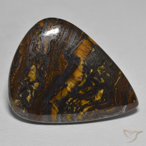 Matriz Olho de Tigre Multicolorido Natural 48.89ct, Formato de pêra, Opaco
