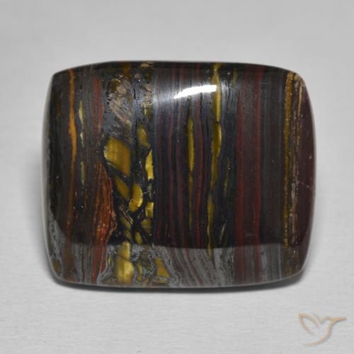 23.59ct Natural Multicolorido Matriz Olho de Tigre, Almofada, Opaco
