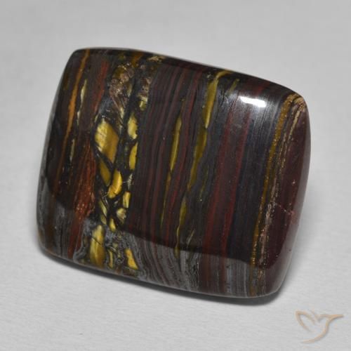 Matriz Olho de Tigre Multicolorido Natural 23.59ct, Almofada, Opaco