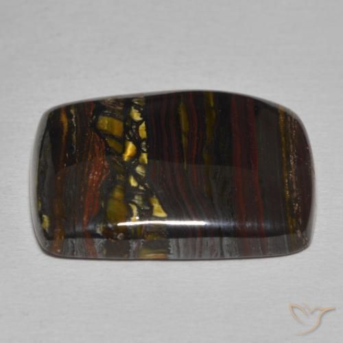 Matriz Olho de Tigre Multicolorido Natural 23.59ct, Almofada, Opaco