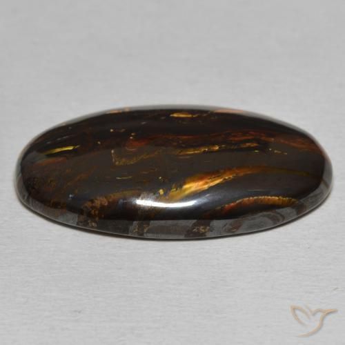 Matriz Olho de Tigre Multicolorido Natural 20.35ct, oval, Opaco
