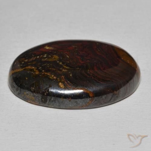 Matriz Olho de Tigre Multicolorido Natural 25.87ct, oval, Opaco